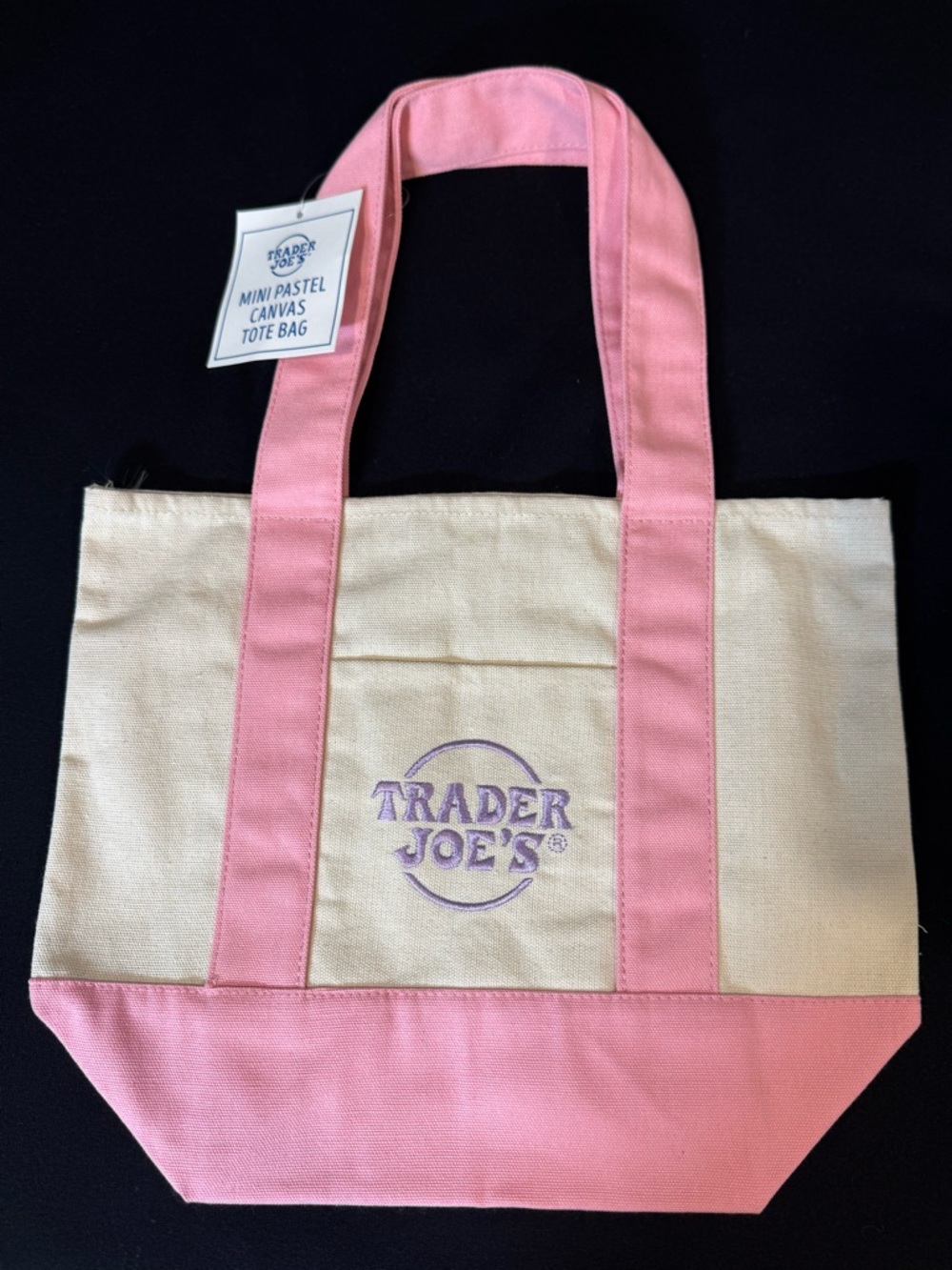 Traders Joe’s Spring 2026 Mini Pastel Canvas Tote Bag - Pink
